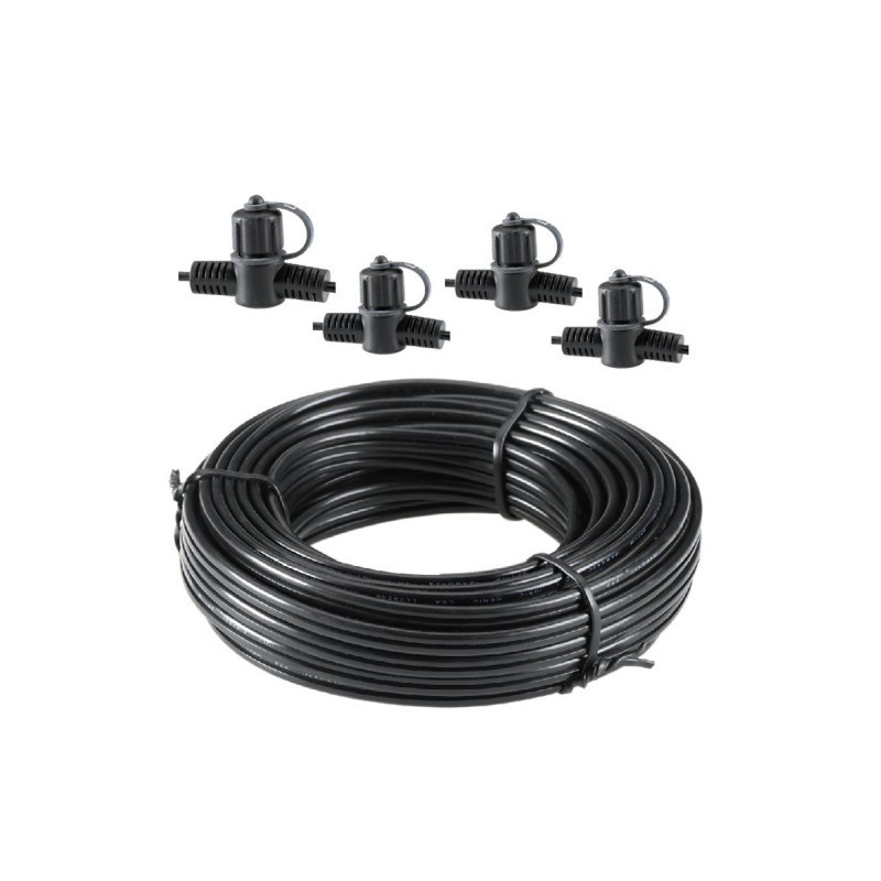 Techmar Garden Lighting UK Outdoor Lights Low Voltage DIY 10m Main Cable SPT-1 With 4 Connectors