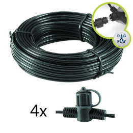 Techmar Garden Lighting UK Outdoor Lights Low Voltage DIY 8m Main Cable SPT-1 With 4 Connectors