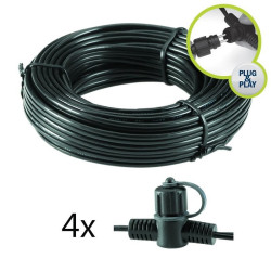 Techmar Garden Lighting UK Outdoor Lights Low Voltage DIY 8m Main Cable SPT-1 With 4 Connectors