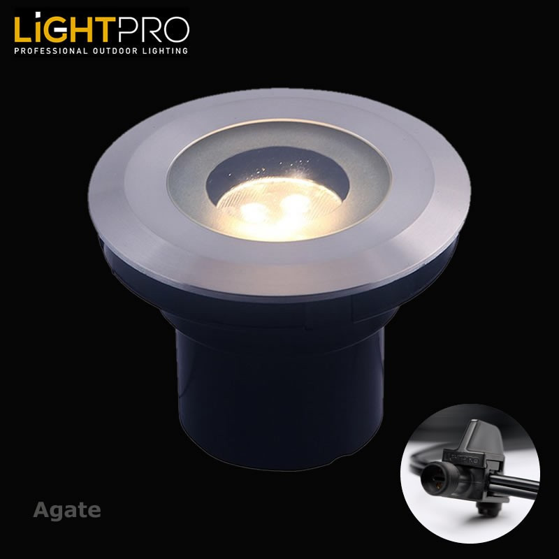 Lightpro Outdoor Garden Lighting Professional 12V Agate 3w LED IP67 Ground Light