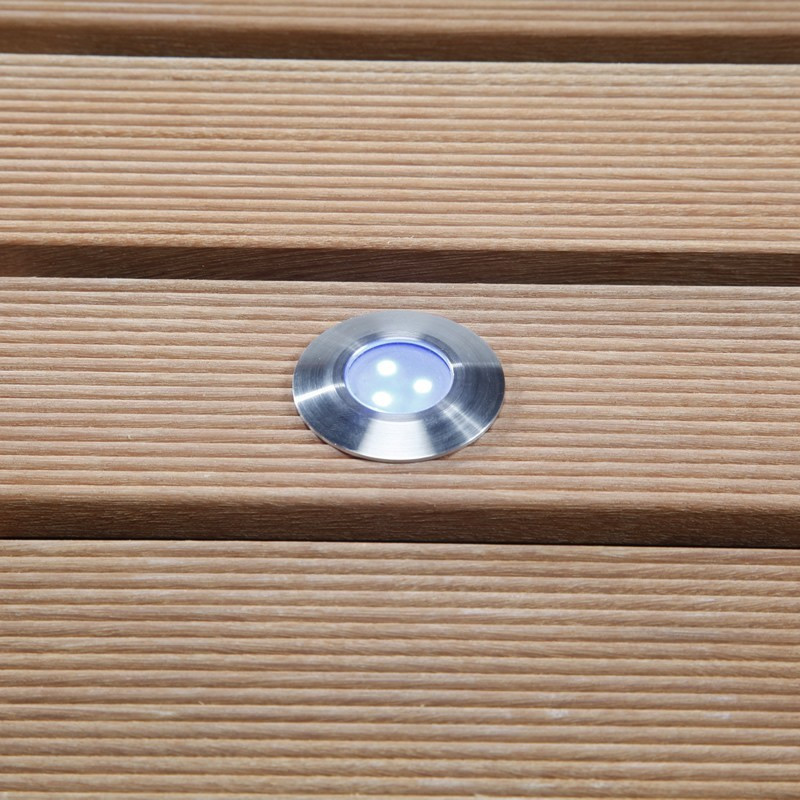 Techmar Garden Lighting UK Outdoor Lights Low Voltage Alpha 12V Blue LED Decking Light. 1