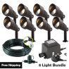 Techmar Garden Lighting UK Outdoor Lights Low Voltage Focus Verona 12V Plug & Play Garden Spotlights Bundle - 8 Light Kit. 1