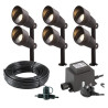 Techmar Garden Lighting UK Outdoor Lights Low Voltage Focus Verona 12V Plug & Play Garden Spotlights Bundle - 6 Light Kit. 2
