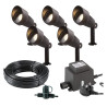 Techmar Garden Lighting UK Outdoor Lights Low Voltage Focus Verona 12V Plug & Play Garden Spotlights Bundle - 5 Light Kit. 2