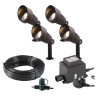 Techmar Garden Lighting UK Outdoor Lights Low Voltage Focus Verona 12V Plug & Play Garden Spotlights Bundle - 4 Light Kit. 2