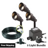 Techmar Garden Lighting UK Outdoor Lights Low Voltage Focus Verona 12V Plug & Play Garden Spotlights Bundle - 3 Light Kit. 1