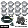Techmar Garden Lighting UK Outdoor Lights Low Voltage Astrum 12V Plug & Play Garden Deck Light Bundle - 12 Light Kit. 1