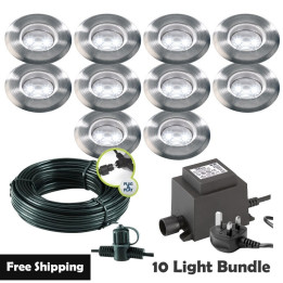 Techmar Garden Lighting UK Outdoor Lights Low Voltage Astrum 12V Plug & Play Garden Deck Light Bundle - 10 Light Kit. 1