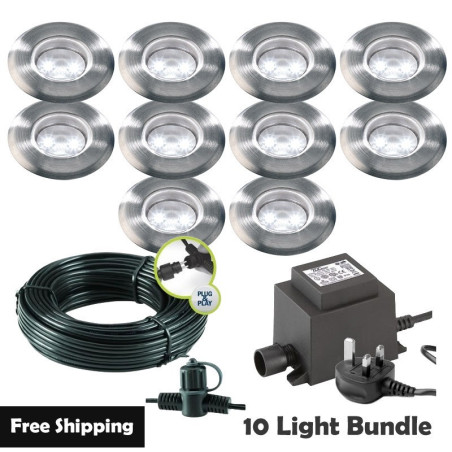 Techmar Garden Lighting UK Outdoor Lights Low Voltage Astrum 12V Plug & Play Garden Deck Light Bundle - 10 Light Kit. 1