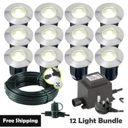 Techmar Garden Lighting UK Outdoor Lights Low Voltage Alpha 12V Plug & Play Garden Deck Light Bundle - 12 Light Kit. 1
