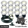 Techmar Garden Lighting UK Outdoor Lights Low Voltage Alpha 12V Plug & Play Garden Deck Light Bundle - 12 Light Kit. 1