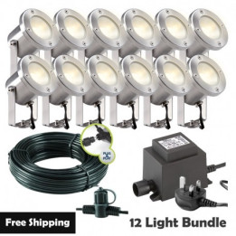 Techmar Garden Lighting UK Outdoor Lights Low Voltage Catalpa Garden Spotlights Bundle - 12 Light Kit. 1