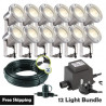 Techmar Garden Lighting UK Outdoor Lights Low Voltage Catalpa Garden Spotlights Bundle - 12 Light Kit. 1