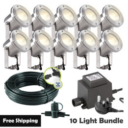 Techmar Garden Lighting UK Outdoor Lights Low Voltage Catalpa Garden Spotlights Bundle - 10 Light Kit. 1