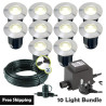 Techmar Garden Lighting UK Outdoor Lights Low Voltage Alpha 12V Plug & Play Garden Deck Light Bundle - 10 Light Kit. 1