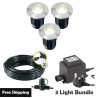 Techmar Garden Lighting UK Outdoor Lights Low Voltage Alpha 12V Plug & Play Garden Deck Light Bundle - 3 Light Kit. 1