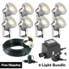 Techmar Garden Lighting UK Outdoor Lights Low Voltage Catalpa Garden Spotlights Bundle - 8 Light Kit. 1