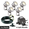 Techmar Garden Lighting UK Outdoor Lights Low Voltage Catalpa Garden Spotlights Bundle - 5 Light Kit. 1