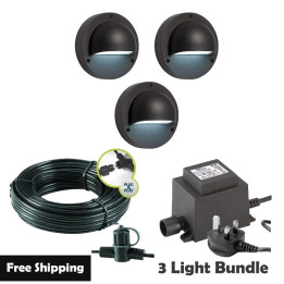 Techmar Garden Lighting UK Outdoor Lights Low Voltage Deimos Garden Outdoor Wall Light Bundle - 3 Light Kit. 1