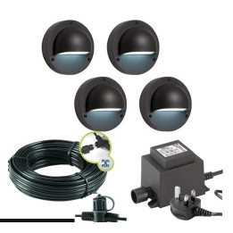 Techmar Garden Lighting UK Outdoor Lights Low Voltage Deimos Garden Outdoor Wall Light Bundle - 4 Light Kit. 1