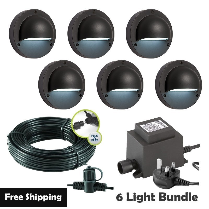 Techmar Garden Lighting UK Outdoor Lights Low Voltage Deimos Garden Outdoor Wall Light Bundle - 6 Light Kit. 1