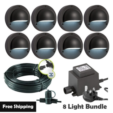 Techmar Garden Lighting UK Outdoor Lights Low Voltage Deimos Garden Outdoor Wall Light Bundle - 8 Light Kit. 1