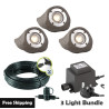 Techmar Garden Lighting UK Outdoor Lights Low Voltage Lapis LED Waterproof Rock Light Bundle - 3 Light Kit. 1