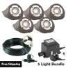 Techmar Garden Lighting UK Outdoor Lights Low Voltage Lapis LED Waterproof Rock Light Bundle - 5 Light Kit. 1