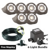 Techmar Garden Lighting UK Outdoor Lights Low Voltage Lapis LED Waterproof Rock Light Bundle - 6 Light Kit. 1