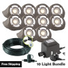 Techmar Garden Lighting UK Outdoor Lights Low Voltage Lapis LED Waterproof Rock Light Bundle - 10 Light Kit. 1