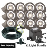 Techmar Garden Lighting UK Outdoor Lights Low Voltage Lapis LED Waterproof Rock Light Bundle - 12 Light Kit. 1