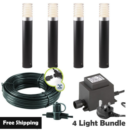 Techmar Garden Lighting UK Outdoor Lights Low Voltage Arco 40 LED Garden Post Light Bundles - 4 Light Kit. 1