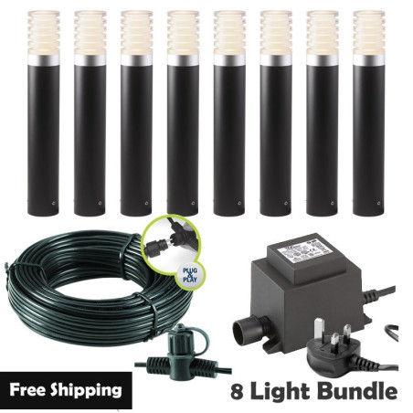 Techmar Garden Lighting UK Outdoor Lights Low Voltage Arco 40 LED Garden Post Light Bundles - 8 Light Kit. 1