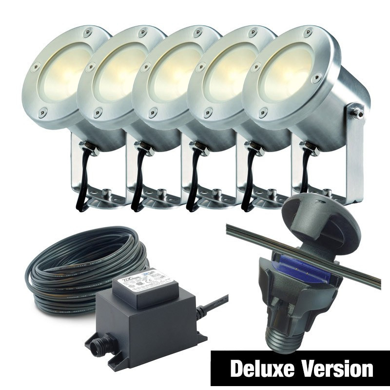 Techmar Garden Lighting UK Outdoor Lights Low Voltage DIY 5 light 3w Catalpa  Bundle
