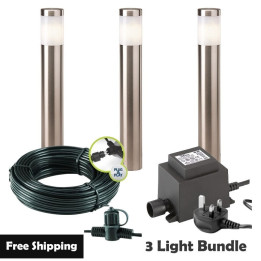 Techmar Garden Lighting UK Outdoor Lights Low Voltage Albus 12V Plug & Play Garden Lights Bundle - 3 Light Kit. 1