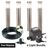 Techmar Garden Lighting UK Outdoor Lights Low Voltage Albus 12V Plug & Play Garden Lights Bundle - 4 Light Kit. 1