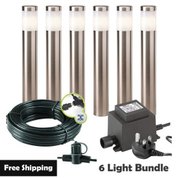Techmar Garden Lighting UK Outdoor Lights Low Voltage Albus 12V Plug & Play Garden Lights Bundle - 6 Light Kit. 1