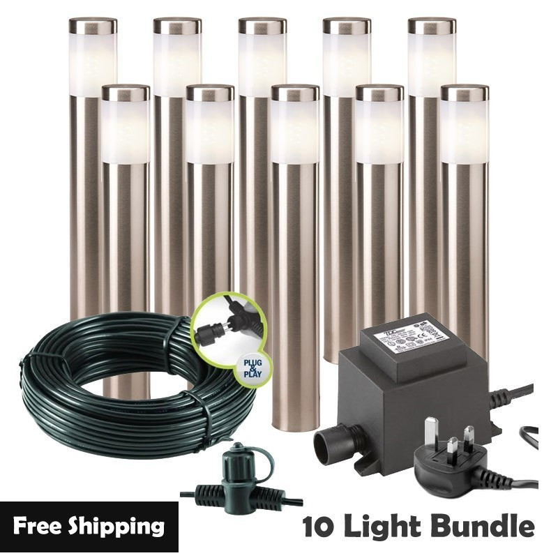 Techmar Garden Lighting UK Outdoor Lights Low Voltage Albus 12V Plug & Play Garden Lights Bundle - 10 Light Kit. 1