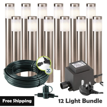 Techmar Garden Lighting UK Outdoor Lights Low Voltage Albus 12V Plug & Play Garden Lights Bundle - 12 Light Kit. 1