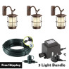 Techmar Garden Lighting UK Outdoor Lights Low Voltage Callisto Garden Wall Light Bundle - 3 Light Kit. 1