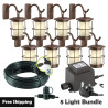 Techmar Garden Lighting UK Outdoor Lights Low Voltage Callisto Garden Wall Light Bundle -  8 Light Kit. 1