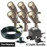 Techmar Garden Lighting UK Outdoor Lights Low Voltage Minus Plug & Play LED Garden Spotlight Bundle - 6 Light Kit. 1