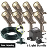 Techmar Garden Lighting UK Outdoor Lights Low Voltage Minus Plug & Play LED Garden Spotlight Bundle - 8 Light Kit. 1