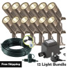 Techmar Garden Lighting UK Outdoor Lights Low Voltage Minus Plug & Play LED Garden Spotlight Bundle - 12 Light Kit. 1