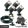 Techmar Garden Lighting UK Outdoor Lights Low Voltage Arcus 12V Plug & Play Garden Spotlight Bundle - 4 Light Kit. 1