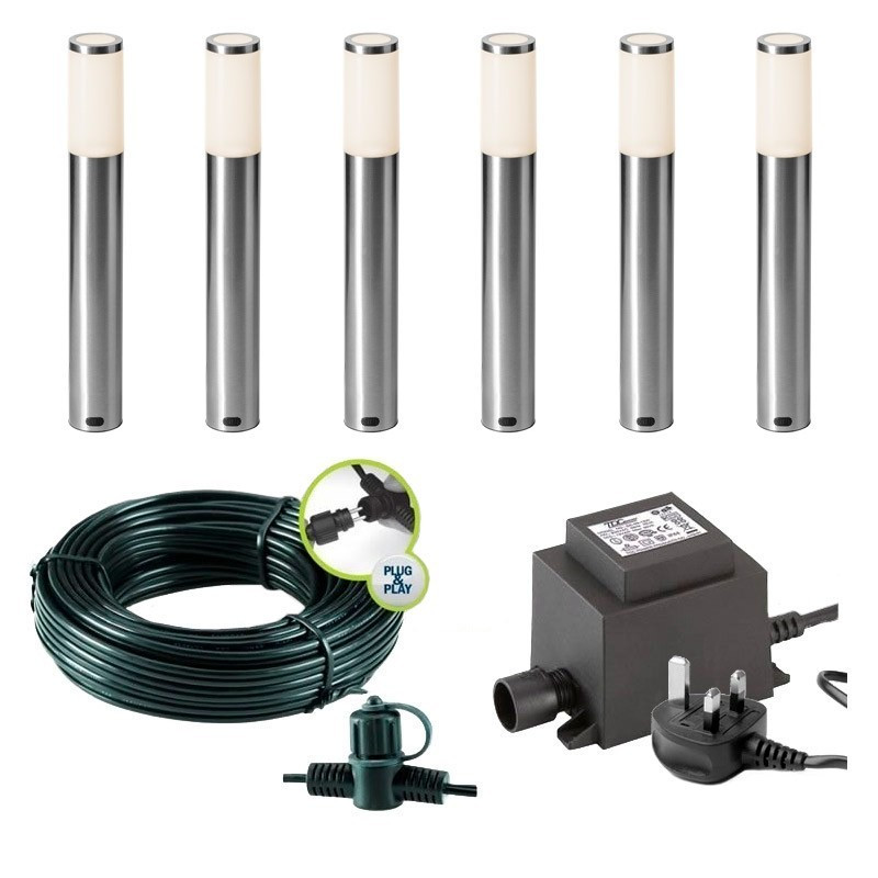Techmar Garden Lighting UK Outdoor Lights Low Voltage Lunia 12V Garden Post light Bundle - 6 Light Kit. 1