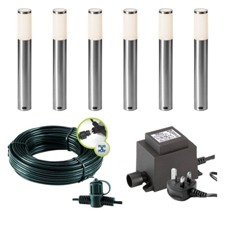 Techmar Garden Lighting UK Outdoor Lights Low Voltage Lunia 12V Garden Post light Bundle - 6 Light Kit. 1