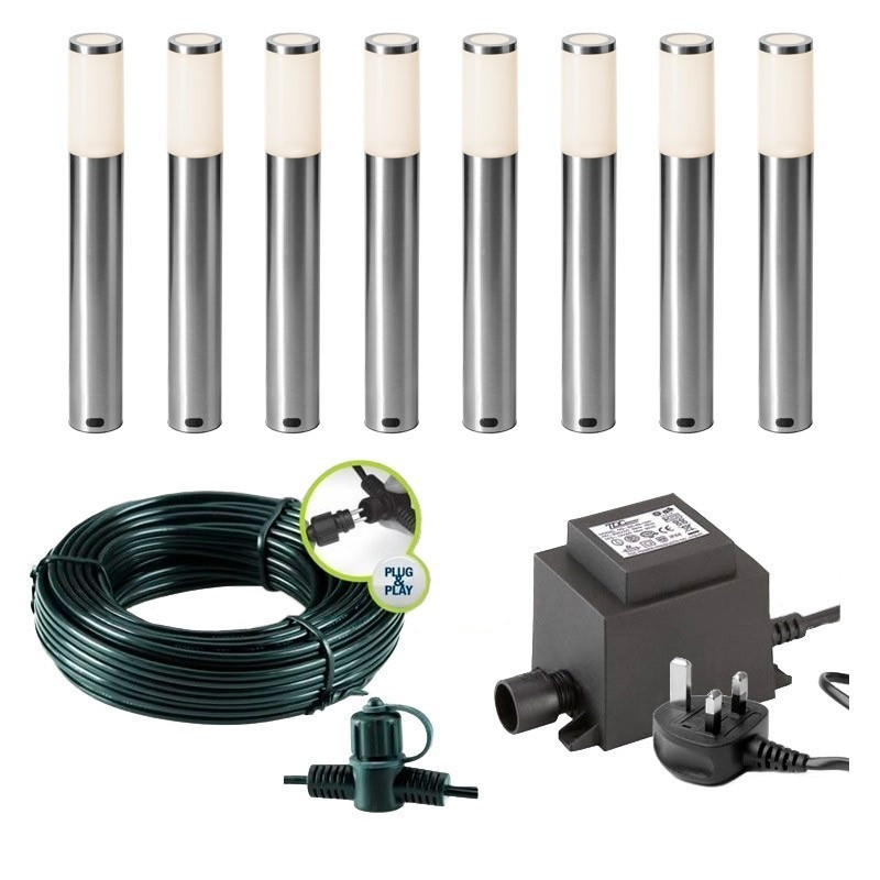 Techmar Garden Lighting UK Outdoor Lights Low Voltage Lunia 12V Garden Post light Bundle - 8 Light Kit. 1
