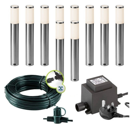 Techmar Garden Lighting UK Outdoor Lights Low Voltage Lunia 12V Garden Post light Bundle - 10 Light Kit. 1