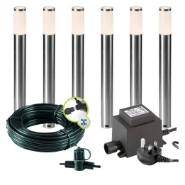 Techmar Garden Lighting UK Outdoor Lights Low Voltage Silia 12V Garden Post light Bundle - 6 Light Kit. 1